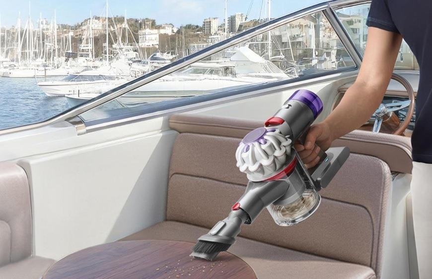 Dulkių siurblys Dyson Car+Boat ruční vysavač, pilka/fialová, výdrž až 50 min, 2 Tier Radial, sací výkon 115 aW, plně utěsněná filtrace aprašymas - Prekės nuotrauka