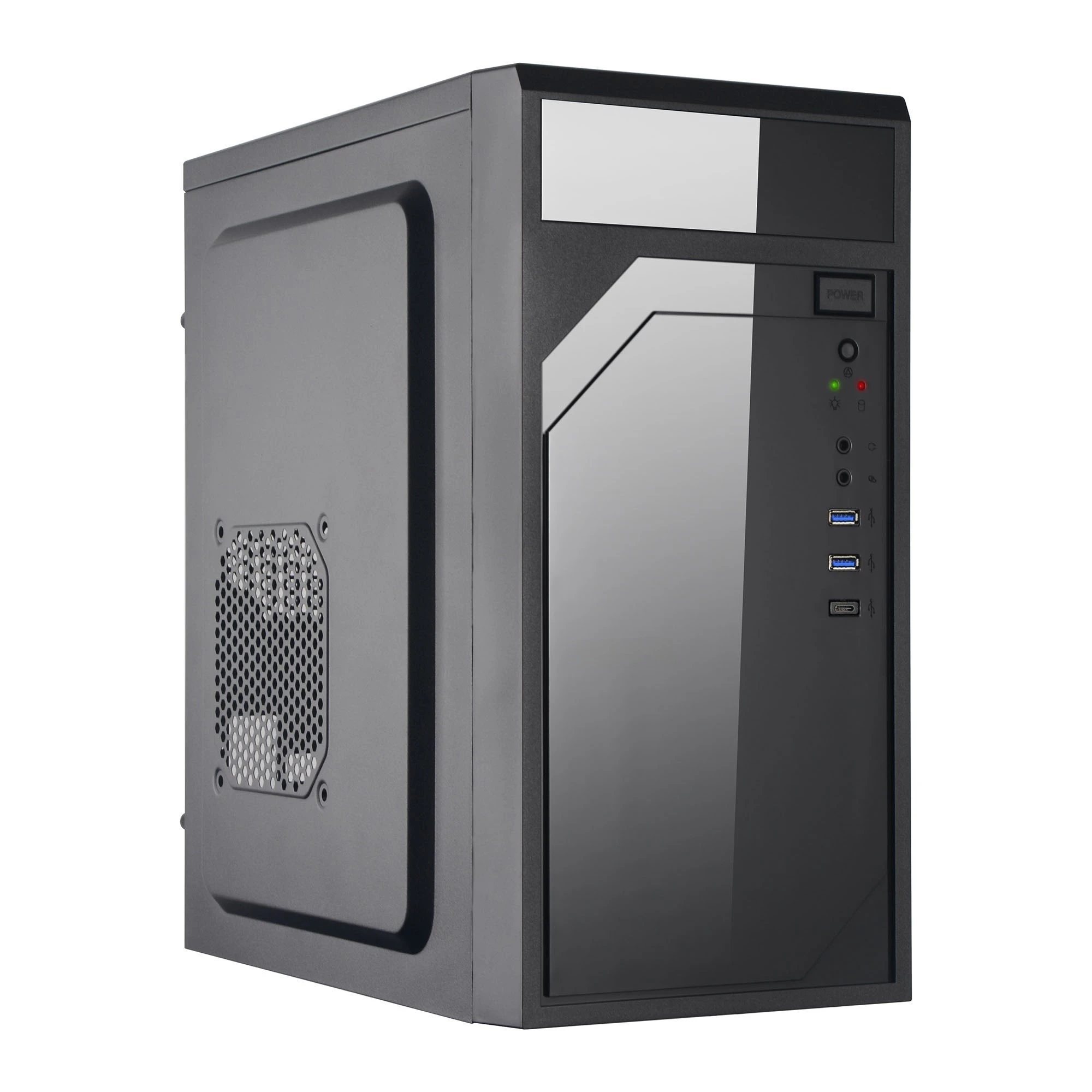 EUROCASE korpusas ML M6-590B, Mini Tower, 1xUSB-C, 2x USB 3.0, 2x garso, juodas aprašymas - Prekės nuotrauka