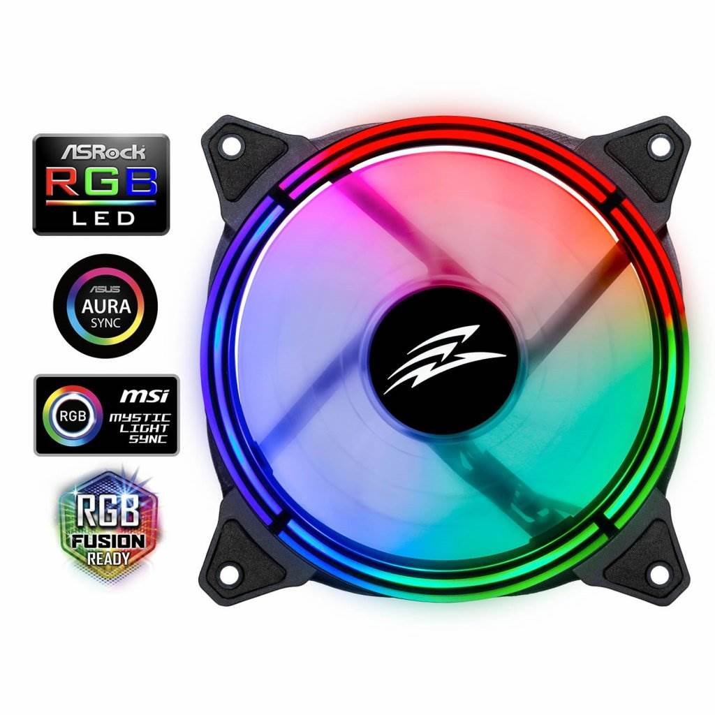 „Evolveo 12RS“ 120 mm ARGB žiedinis ventiliatorius (RGBFAN12RS) aprašymas - Prekės nuotrauka „Evolveo 12RS“ 120 mm ARGB žiedinis ventiliatorius (RGBFAN12RS) aprašymas - Prekės nuotrauka