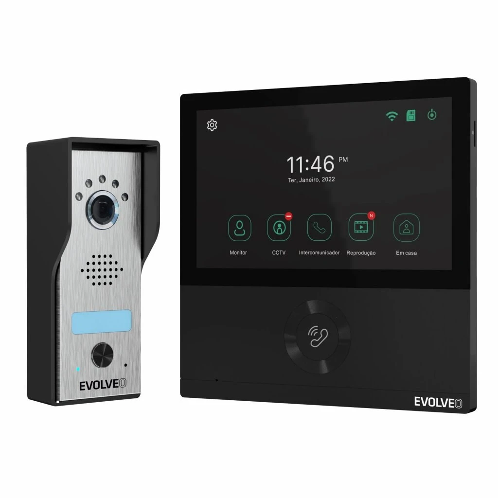Evolveo DoorPhone AHD7, Namų WiFi vaizdo telefono rinkinys su vartų arba durų valdymu juodu monitoriumi aprašymas - Prekės nuotrauka Evolveo DoorPhone AHD7, Namų WiFi vaizdo telefono rinkinys su vartų arba durų valdymu juodu monitoriumi aprašymas - Prekės nuotrauka