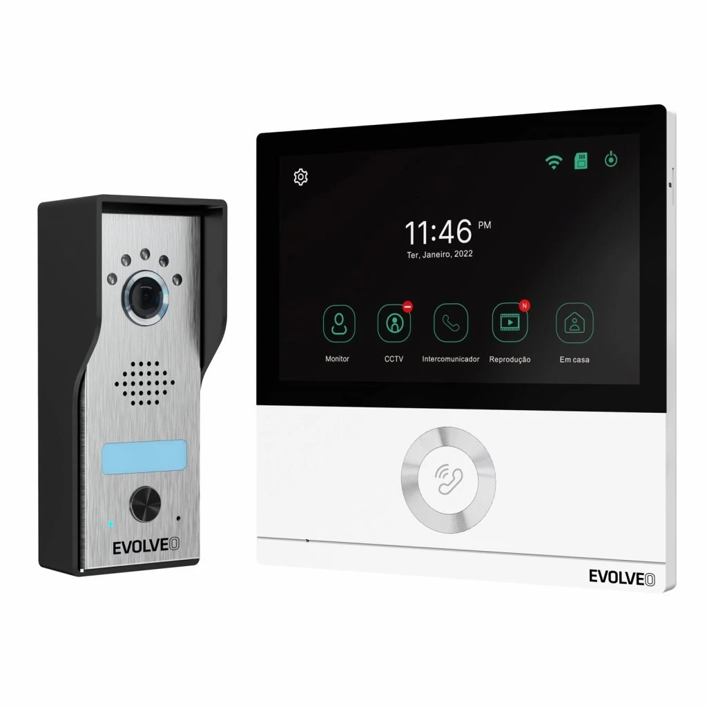 Evolveo DoorPhone AHD7, Namų WiFi vaizdo durų telefonų rinkinys su vartų arba durų valdymu baltu monitoriumi aprašymas - Prekės nuotrauka Evolveo DoorPhone AHD7, Namų WiFi vaizdo durų telefonų rinkinys su vartų arba durų valdymu baltu monitoriumi aprašymas - Prekės nuotrauka