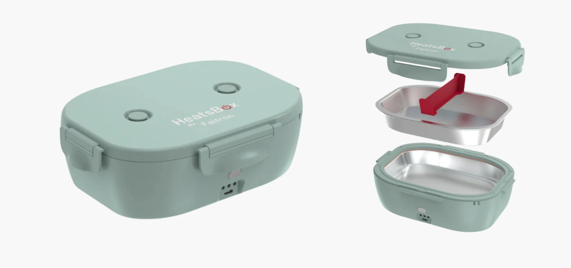 Inter Vion Faitron HeatsBox GO Jasnozielony / podgrzewany lunchbox aprašymas - Prekės nuotrauka