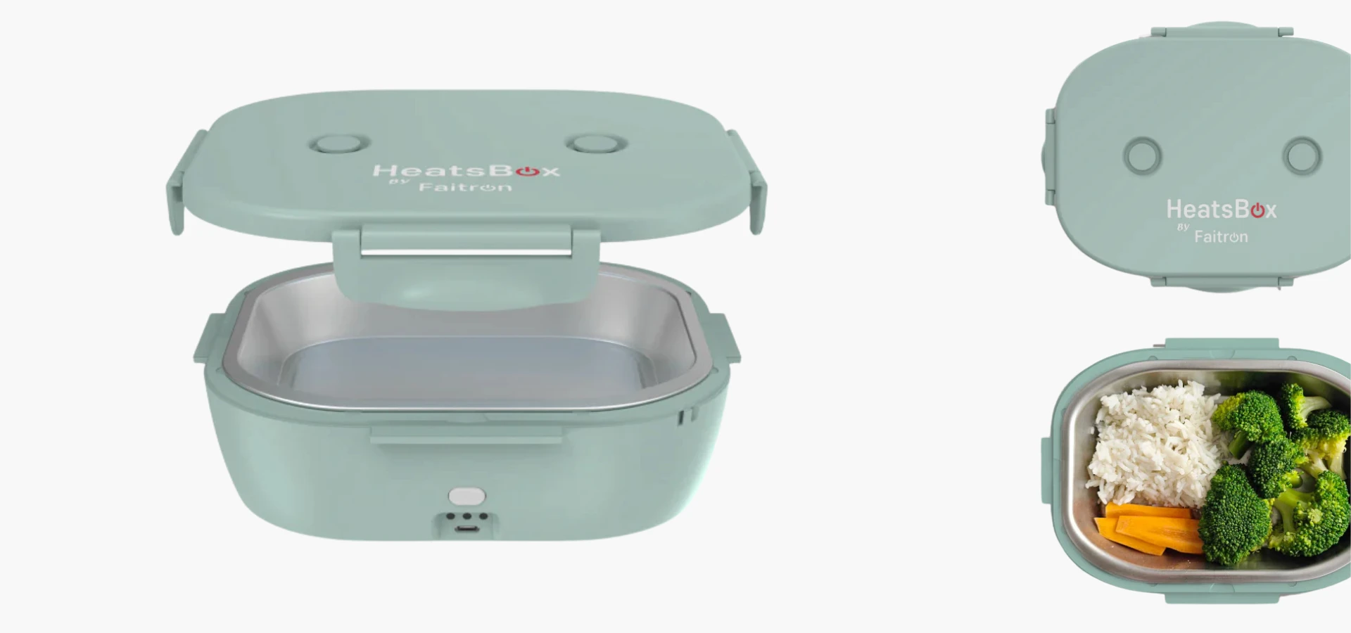 Inter Vion Faitron HeatsBox GO Jasnozielony / podgrzewany lunchbox aprašymas - Prekės nuotrauka