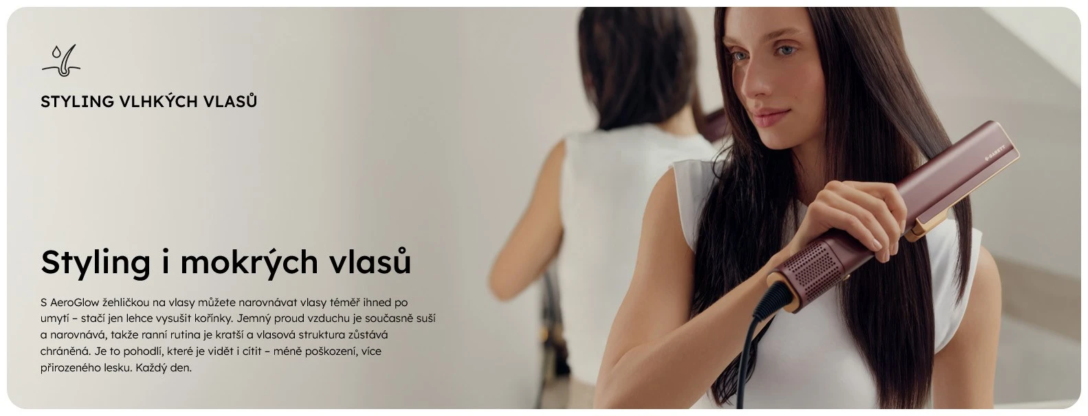 Garett Beauty AeroGlow Air straightenerBbrown aprašymas - Prekės nuotrauka