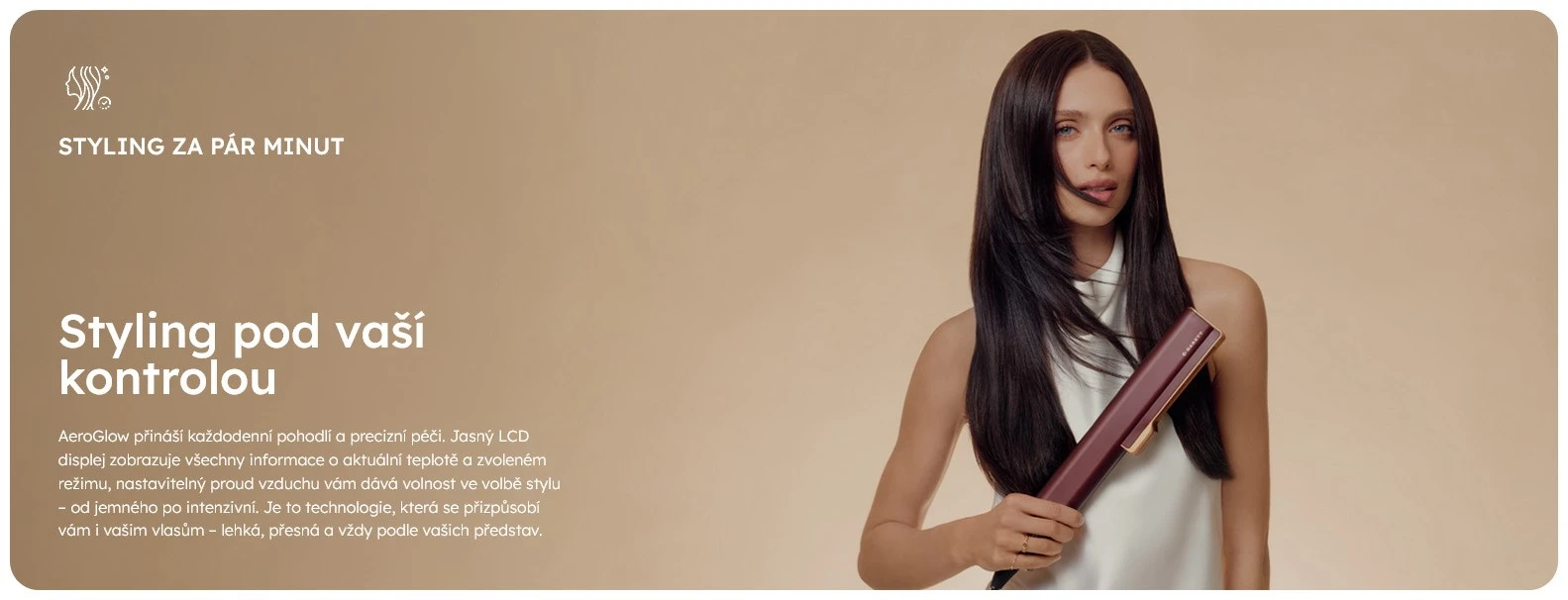 Garett Beauty AeroGlow Air straightenerBbrown aprašymas - Prekės nuotrauka