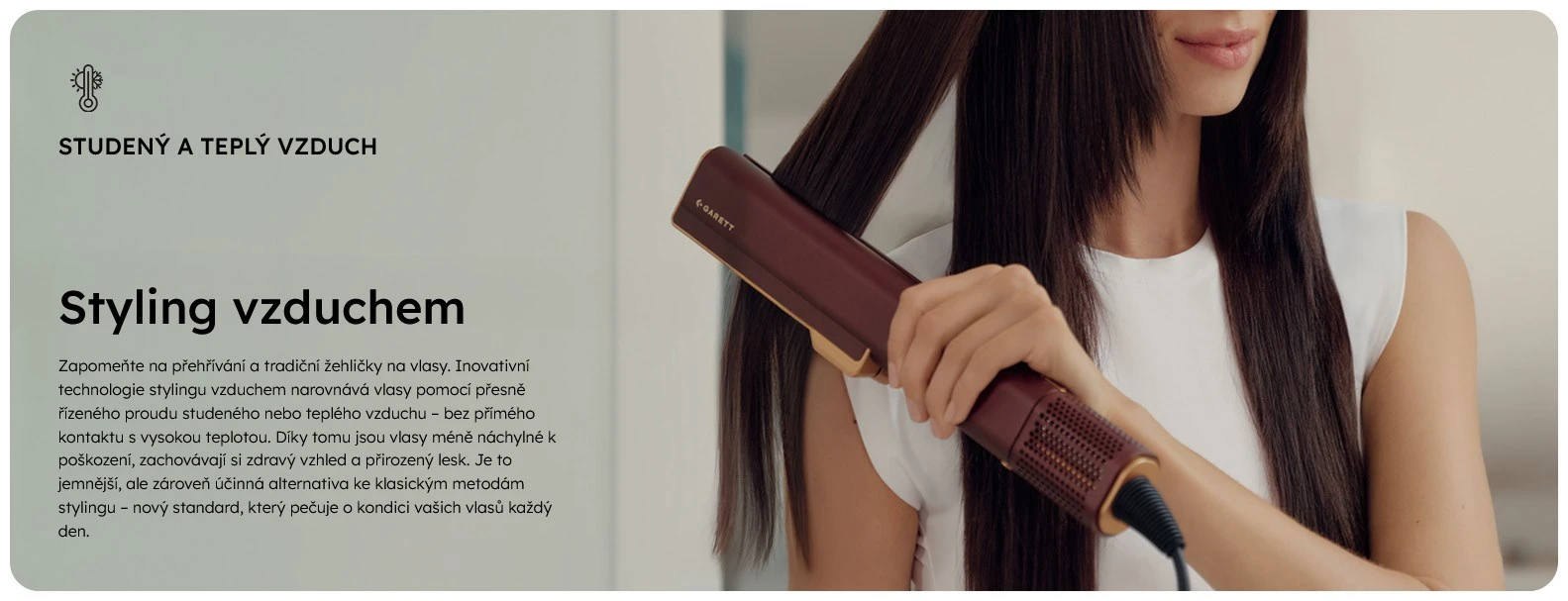 Garett Beauty AeroGlow Air straightenerBbrown aprašymas - Prekės nuotrauka