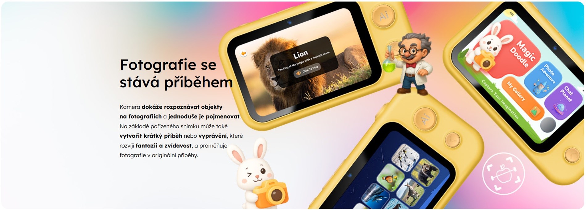 Garett Garrett Snap AI Camera 13Megapixel Gul Digitalkamera til børn aprašymas - Prekės nuotrauka