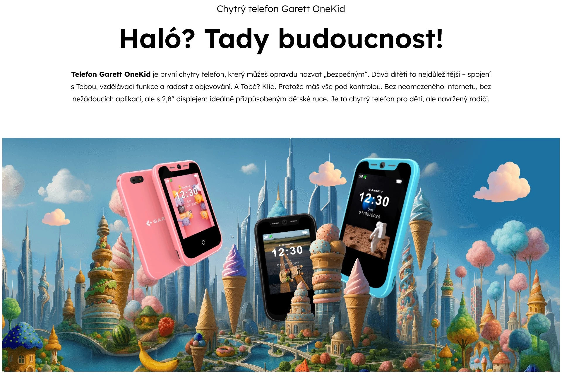 Garett OneKid Phone Juodas aprašymas - Prekės nuotrauka