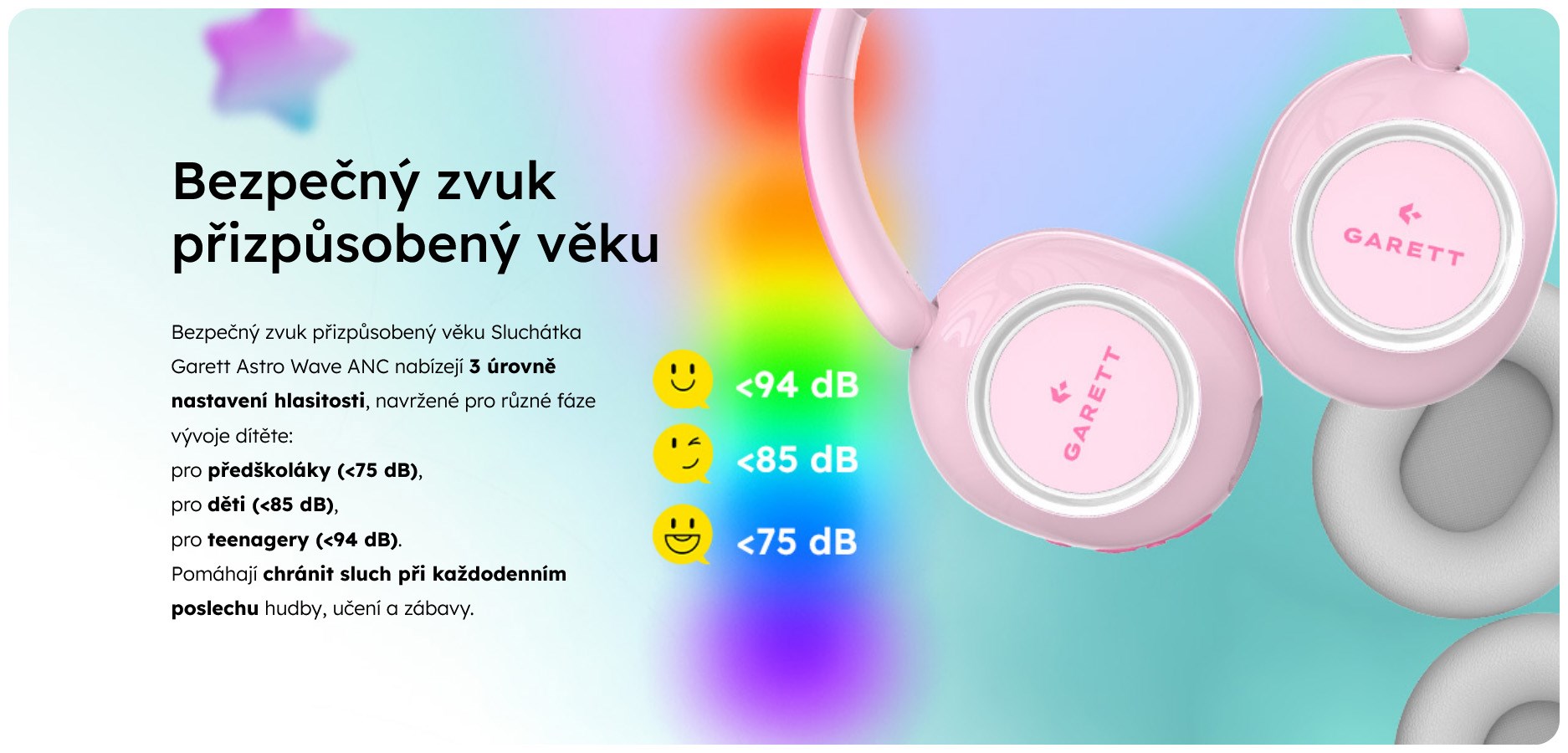Garett Wireless headphones Astro Wave ANC Mėlyna aprašymas - Prekės nuotrauka