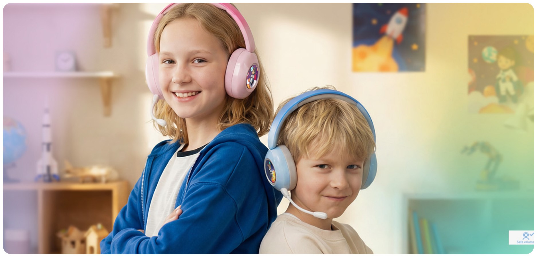 Garett Wireless headphones Astro Wave ANC Rožinė aprašymas - Prekės nuotrauka