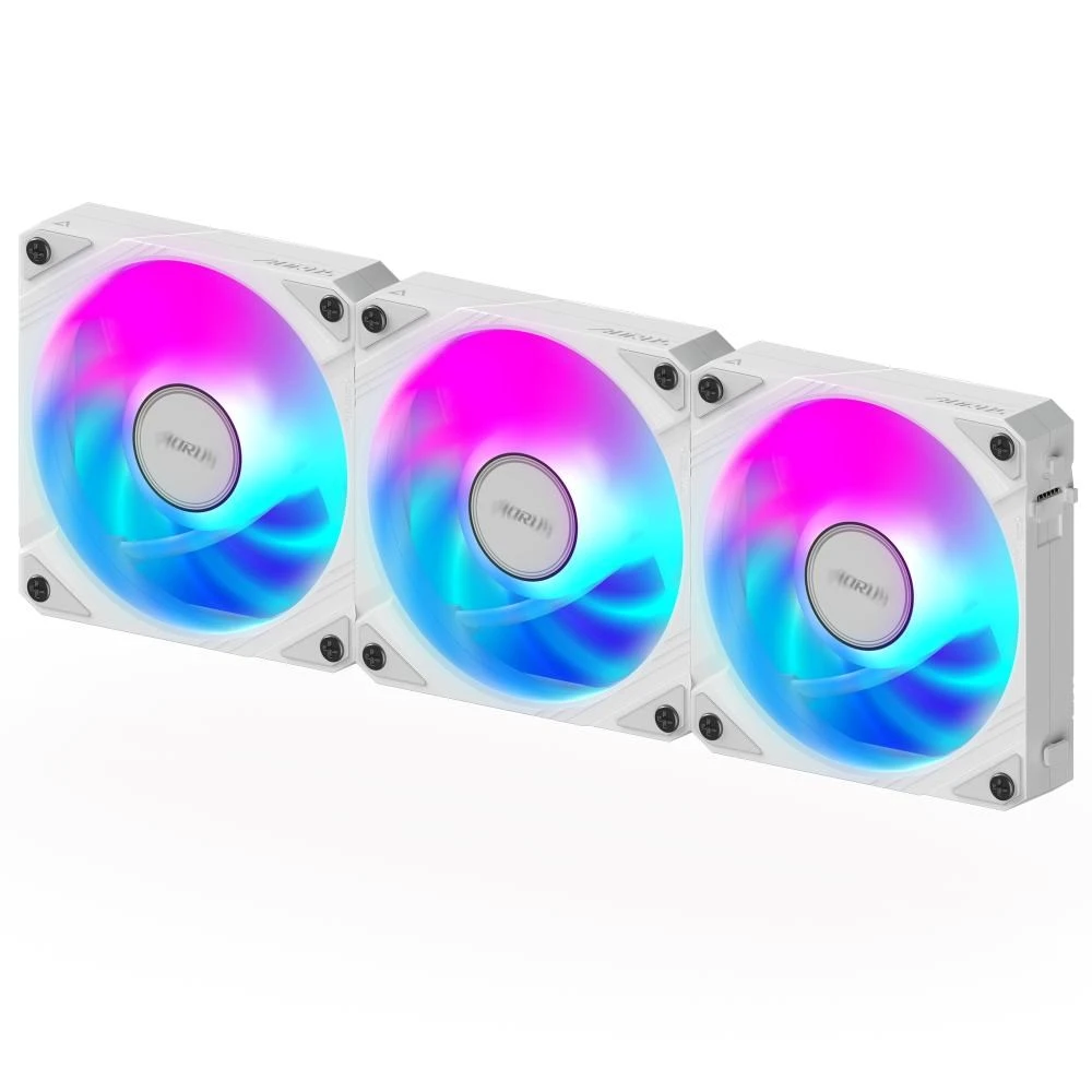 „Wentylator Gigabyte AORUS EZ Chain Fan 120 Ice“ 3 vnt. pakuotė (GP-ECFAN1203 ICE) aprašymas - Prekės nuotrauka „Wentylator Gigabyte AORUS EZ Chain Fan 120 Ice“ 3 vnt. pakuotė (GP-ECFAN1203 ICE) aprašymas - Prekės nuotrauka