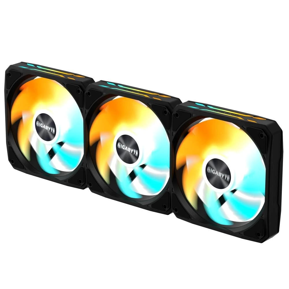 GIGABYTE ventilátor EZ CHAIN FAN 3-PACK, 3x120mm, juoda aprašymas - Prekės nuotrauka