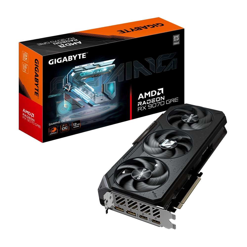 GIGABYTE VGA AMD Radeon GeForce RTX 9070 GRE GAMING OC 12G, 12GB GDDR6, 2xDP, 2xHDMI aprašymas - Prekės nuotrauka