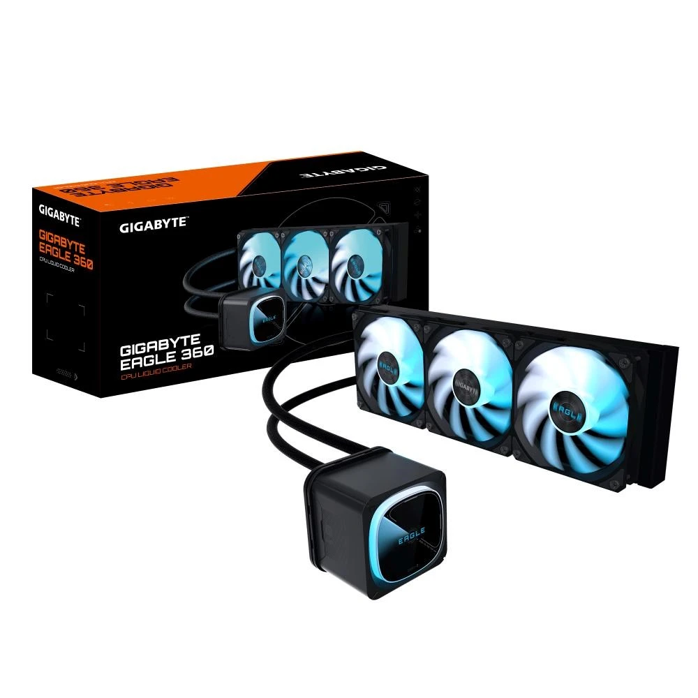 Chłodzenie wodne Gigabyte GIGABYTE EAGLE 360 Procesor Chłodnica cieczy all-in-one 12 cm Juodas 4 vnt. aprašymas - Prekės nuotrauka