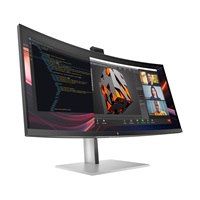 Hewlett Packard (HP) HP LCD 734pm 34 Curved 3440x1440,IPS,2000:1,400nits,5ms,HDMI 2.0,DP1.4,USB3-C,5xUSB-A,4x3W spkr,Cam,RJ-45,TB4-100W,5/5/5 aprašymas - Prekės nuotrauka