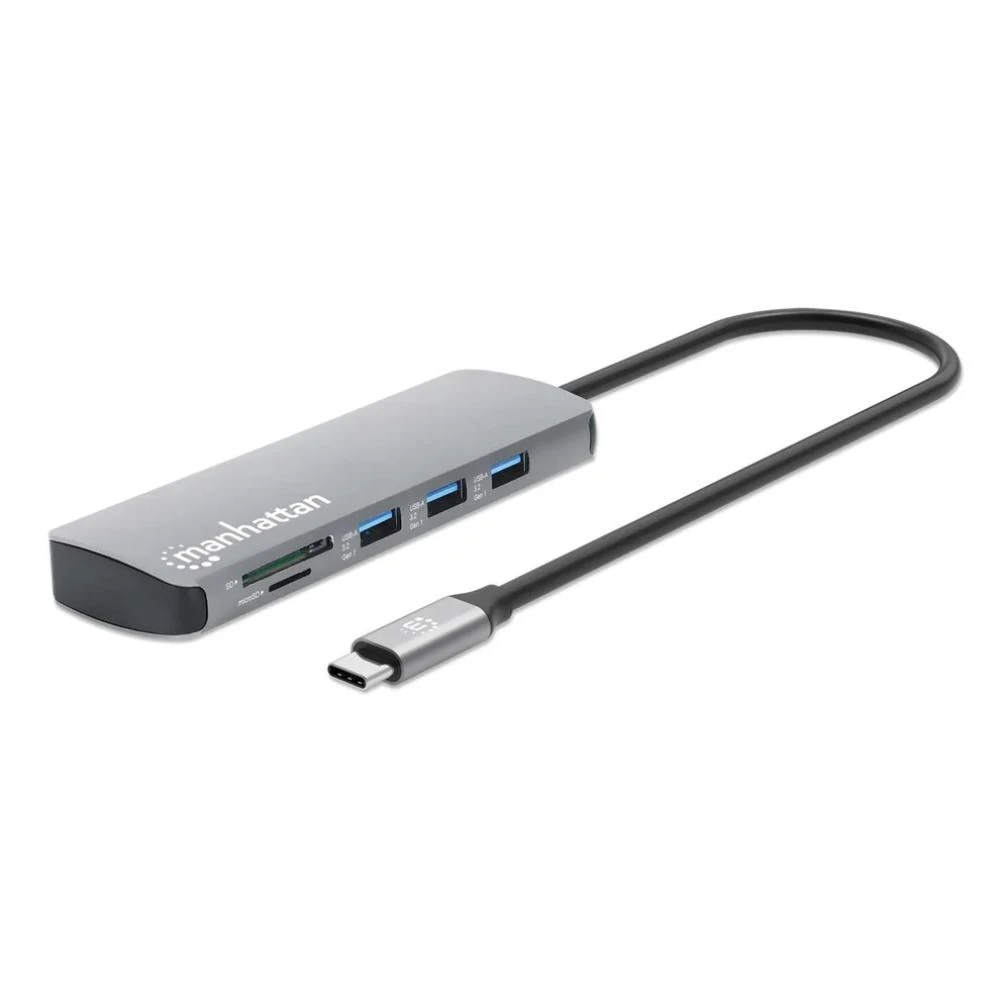 Šakotuvas Manhattan 190459 Doko stotelė Laidinis USB 3.2 Gen 1 (3.1 Gen 1) Type-C Pilka aprašymas - Prekės nuotrauka