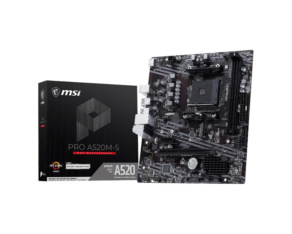 Pagrindinė plokštė MSI A520M-S PRO (AM4) (D) aprašymas - Prekės nuotrauka