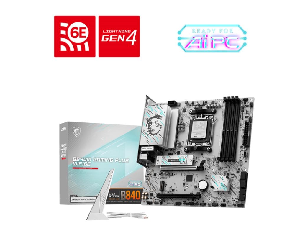 MSI MB SC AM5 B840M GAMING PLUSS WIFI6E PLUS GREENWIRELESS PLUS PLUS PLUS 3.0 ATSILIEPIMAI