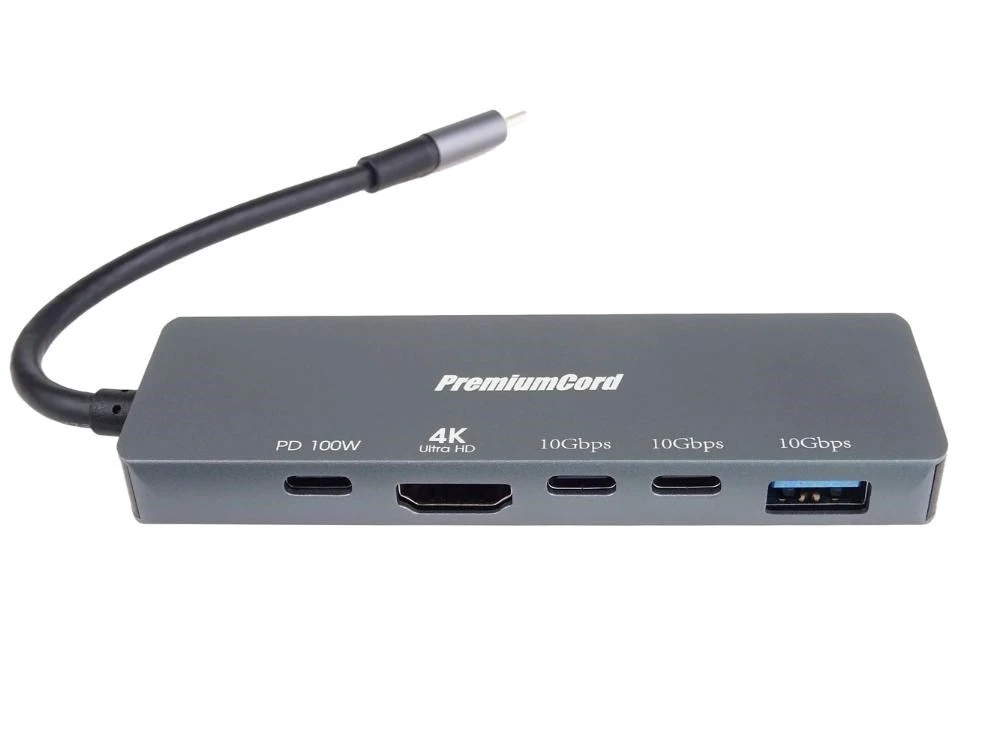 HUB USB PremiumCord PremiumCord Adaptér USB-C na 4K@60Hz HDMI + 10G USB3.2 A + 10G 2x USB-C + PD aprašymas - Prekės nuotrauka HUB USB PremiumCord PremiumCord Adaptér USB-C na 4K@60Hz HDMI + 10G USB3.2 A + 10G 2x USB-C + PD aprašymas - Prekės nuotrauka