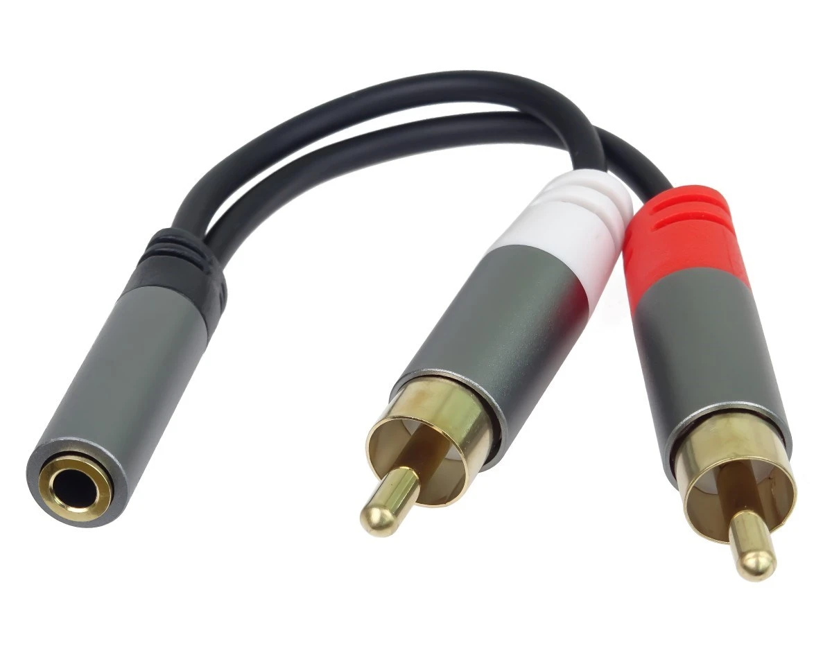 „PremiumCord“ kabelio HQ lizdas, 3,5 mm moteriškas – 2x CINCH vyriškas 15 cm aprašymas - Prekės nuotrauka „PremiumCord“ kabelio HQ lizdas, 3,5 mm moteriškas – 2x CINCH vyriškas 15 cm aprašymas - Prekės nuotrauka