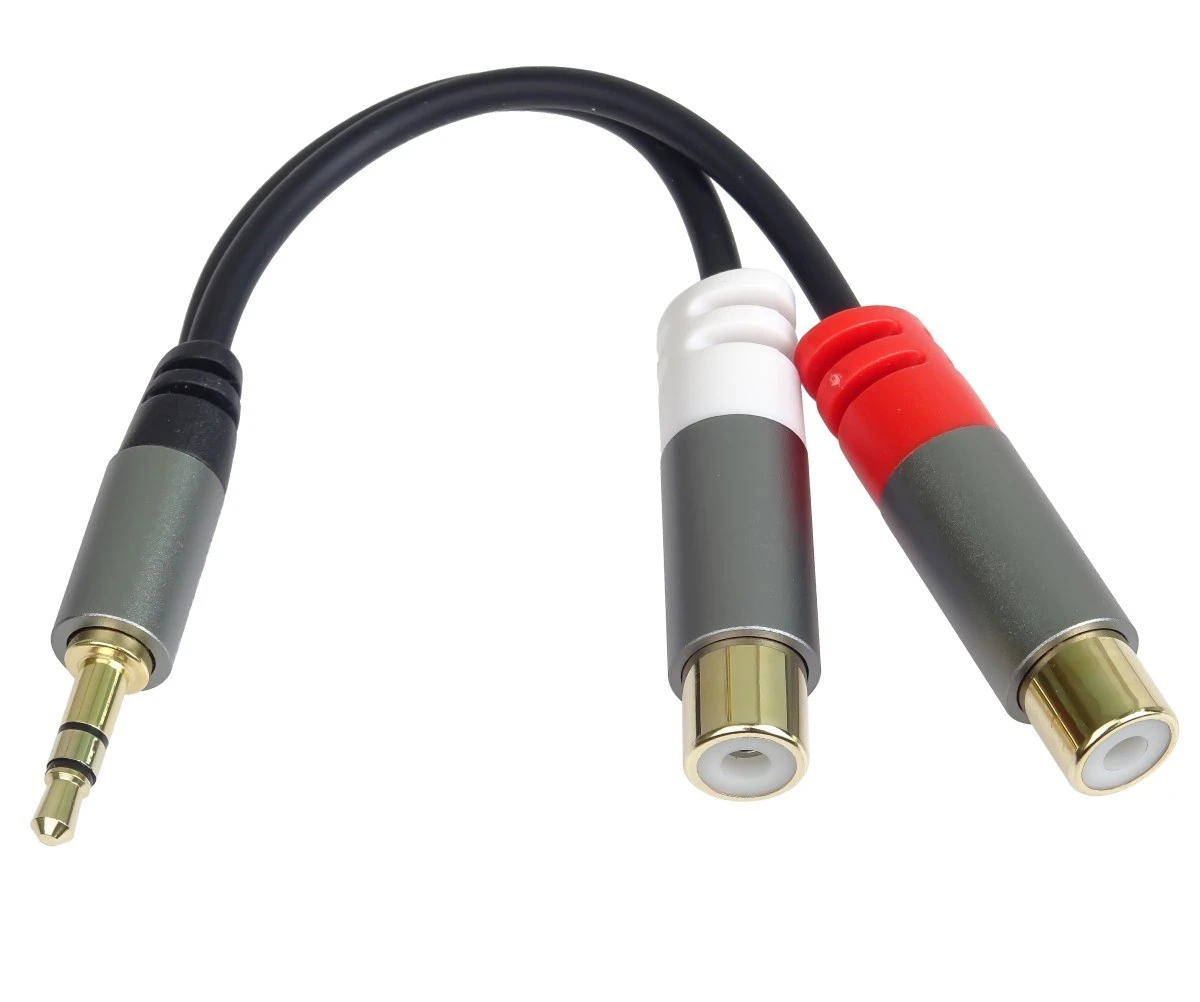 „PremiumCord“ kabelio HQ lizdas 3,5 mm vyriškas – 2 x CINCH moteriškas 15 cm aprašymas - Prekės nuotrauka „PremiumCord“ kabelio HQ lizdas 3,5 mm vyriškas – 2 x CINCH moteriškas 15 cm aprašymas - Prekės nuotrauka
