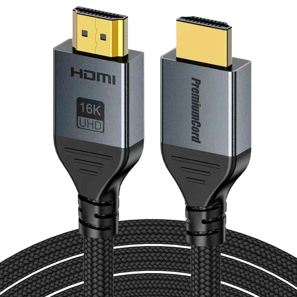 PremiumCord Kabelis Ultra HD HDMI 2.2 16K@60Hz, 8K@240Hz, 4K@480Hz, pozlacený, 5m aprašymas - Prekės nuotrauka