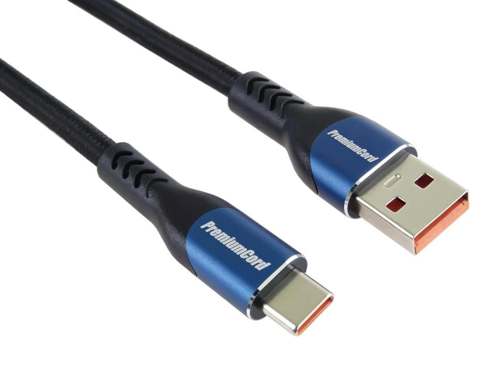 PREMIUMCORD Kabelis USB-C į USB 2.0, įkraunamas, 5A, 0,5m aprašymas - Prekės nuotrauka