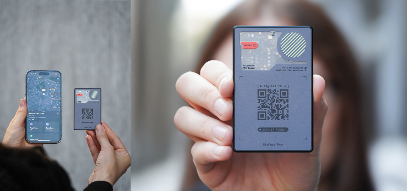 Rollingsquare Rolling Square AirCard Pro Dual – Apple, Android Bluetooth tracker aprašymas - Prekės nuotrauka