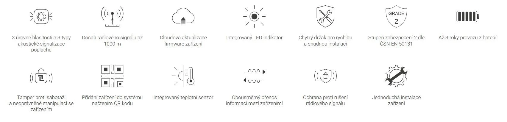 SAFEHOME SAFE Indoor Siren bílá aprašymas - Prekės nuotrauka