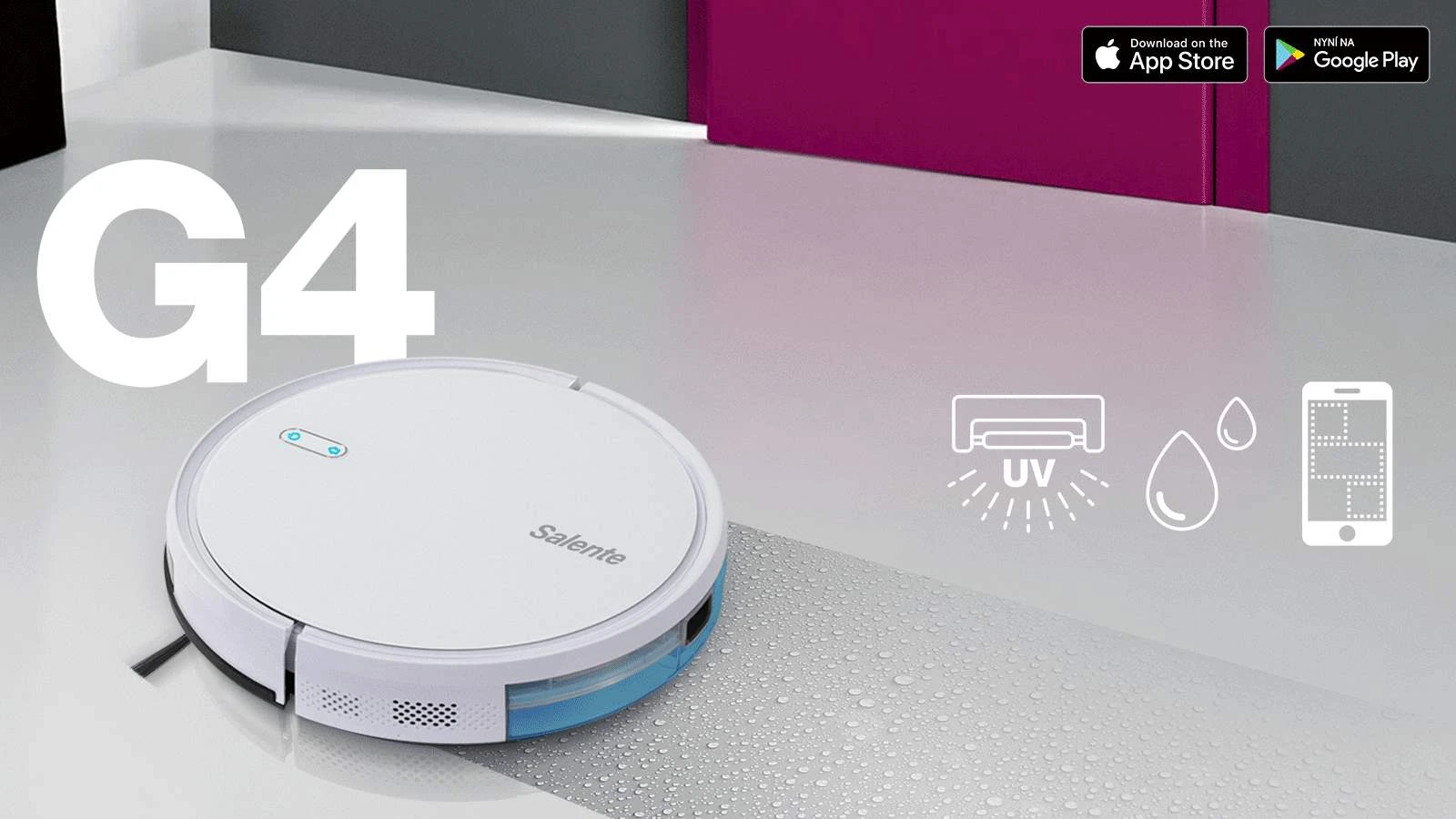 Dulkių siurblys - robotas  EVOLVEO Salente G4, Baltos spalvos aprašymas - Prekės nuotrauka