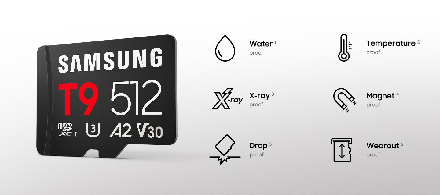 Samsung T9 Micro SD 512GB + USB Adaptér aprašymas - Prekės nuotrauka