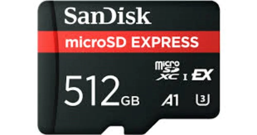 Atminties kortelė „SanDisk Express Micro SD“ 512 GB, R 880 MB/s, W 650 MB/s, ilgalaikis įrašymo greitis 210 MB/s, U3, C10 aprašymas - Prekės nuotrauka