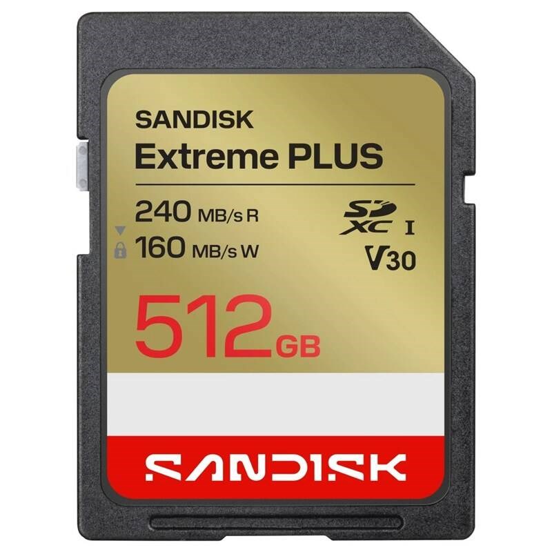 Atminties kortelė SANDISK Extreme PLUS SD 512GB UHS-I kortelė aprašymas - Prekės nuotrauka