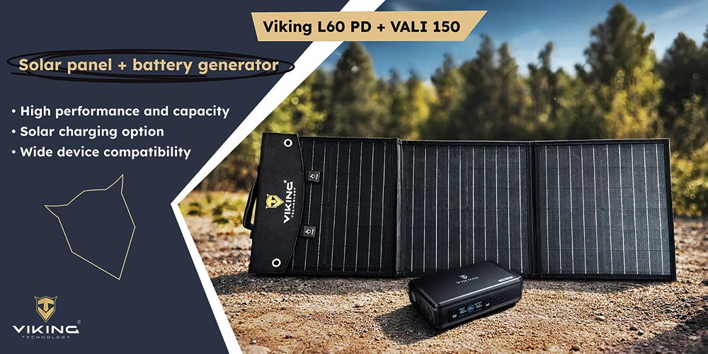 Viking Technology Set bateriový generátor Viking VALI150 a solární panel Viking L60 PD aprašymas - Prekės nuotrauka