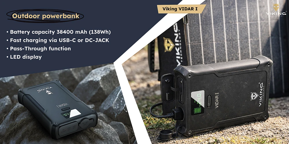 Viking Technology Set powerbanka Viking VIDAR I a solární panel Viking L60 PD aprašymas - Prekės nuotrauka