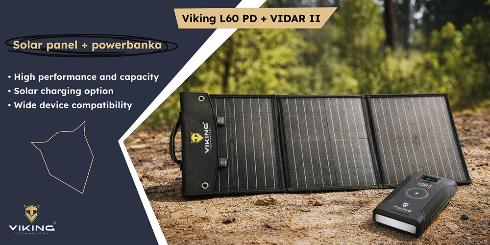Viking Technology Set powerbanka Viking VIDAR II a solární panel Viking L60 PD aprašymas - Prekės nuotrauka