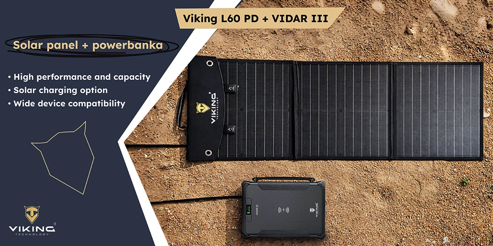 Viking Technology Set powerbanka Viking VIDAR III a solární panel Viking L60 PD aprašymas - Prekės nuotrauka