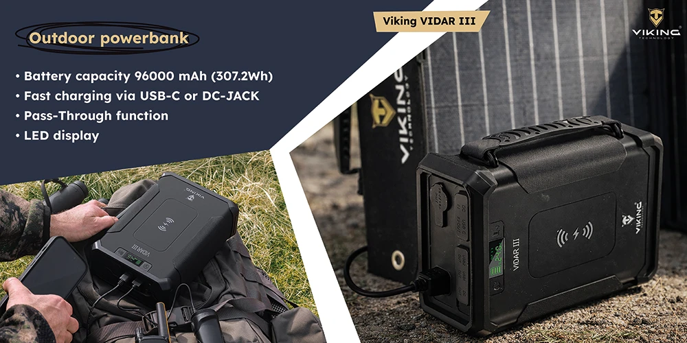 Viking Technology Set powerbanka Viking VIDAR III a solární panel Viking L60 PD aprašymas - Prekės nuotrauka