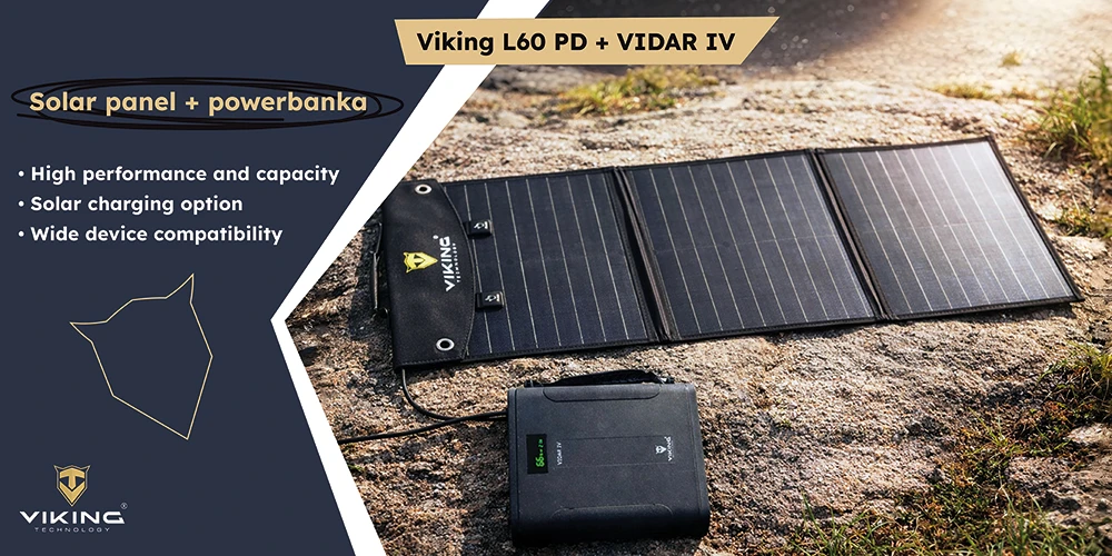 Viking Technology Set powerbanka Viking VIDAR IV a solární panel Viking L60 PD aprašymas - Prekės nuotrauka