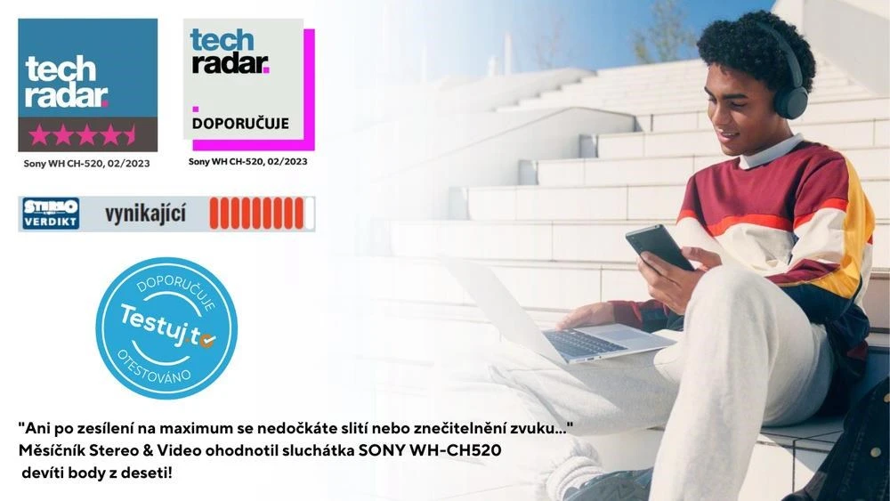 Sony belaidės ausinės WH-CH520, ES, baltos aprašymas - Prekės nuotrauka Sony belaidės ausinės WH-CH520, ES, baltos aprašymas - Prekės nuotrauka