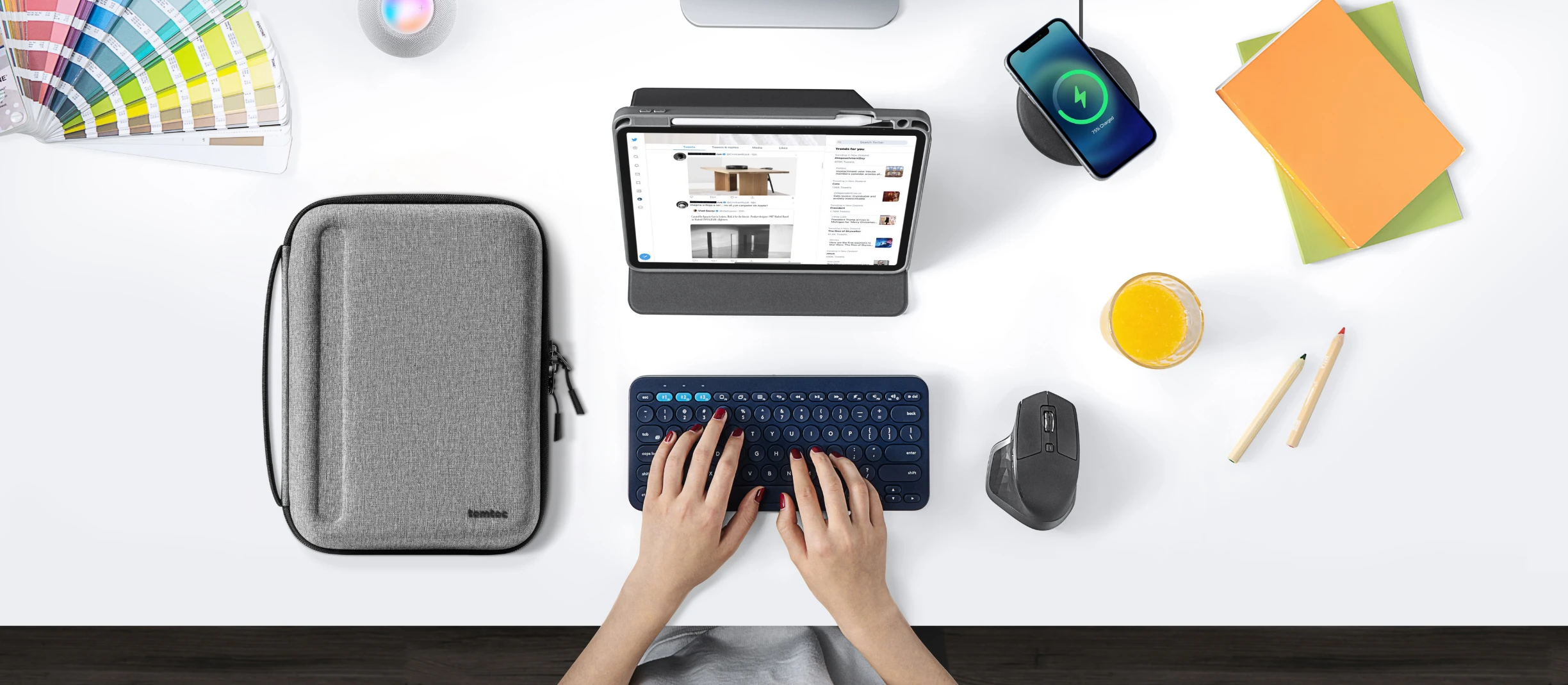 „tomtoc FancyCase Plus“ – 11 colių „iPad Pro“, pilkas aprašymas - Prekės nuotrauka