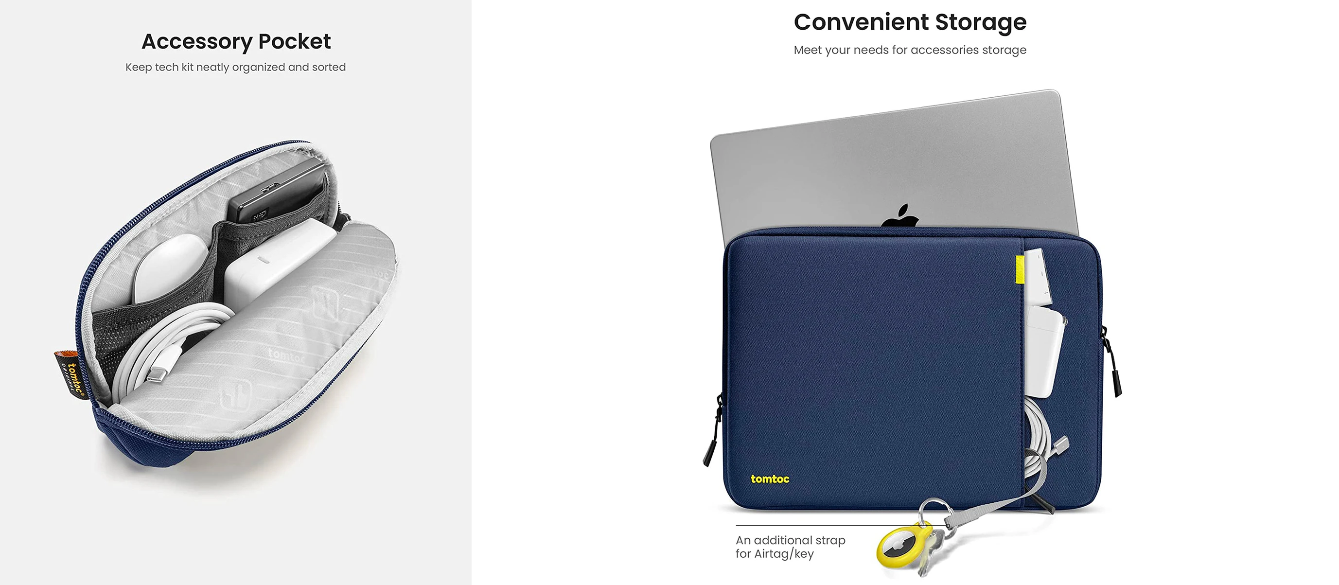 „tomtoc“ dėklų rinkinys – 13 colių „MacBook Pro“ / „Air“, tamsiai mėlynas aprašymas - Prekės nuotrauka