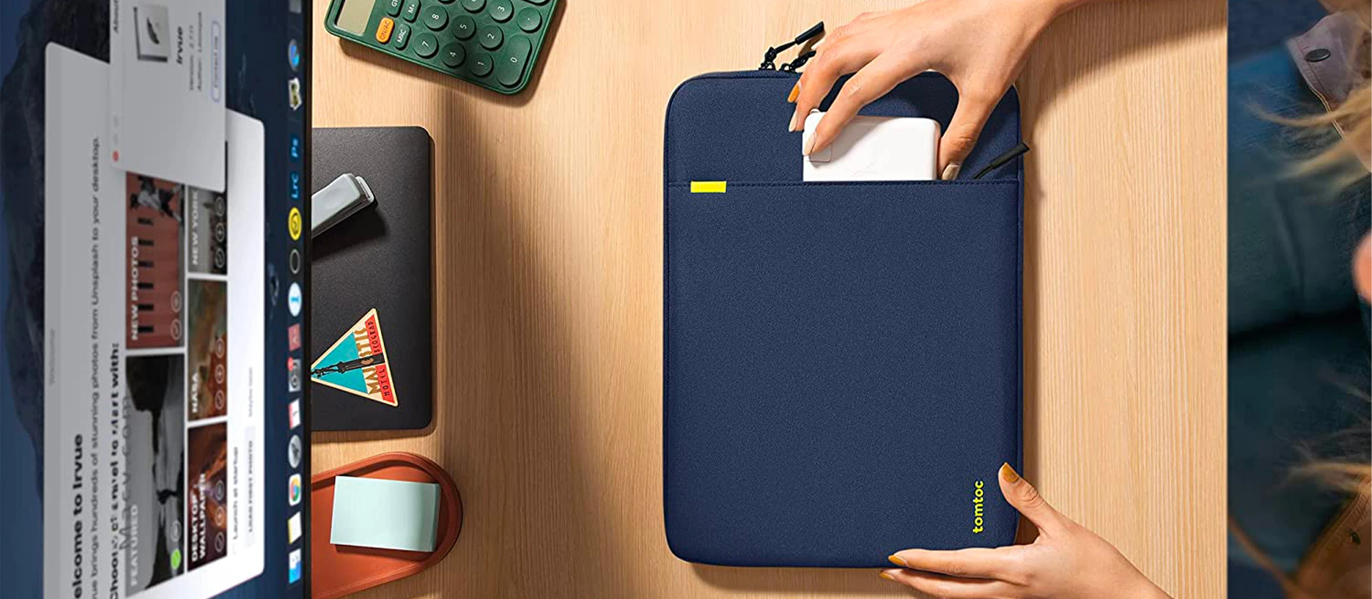 „tomtoc“ dėklų rinkinys – 13 colių „MacBook Pro“ / „Air“, tamsiai mėlynas aprašymas - Prekės nuotrauka