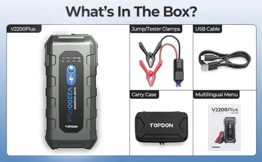 Viking TOPDON Car Jump Starter V2200Plus, 1600mAh aprašymas - Prekės nuotrauka