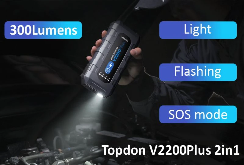 Viking TOPDON Car Jump Starter V2200Plus, 1600mAh aprašymas - Prekės nuotrauka