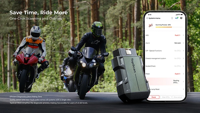 Viking TOPDON TopScan Moto diagnostikos įrenginys aprašymas - Prekės nuotrauka