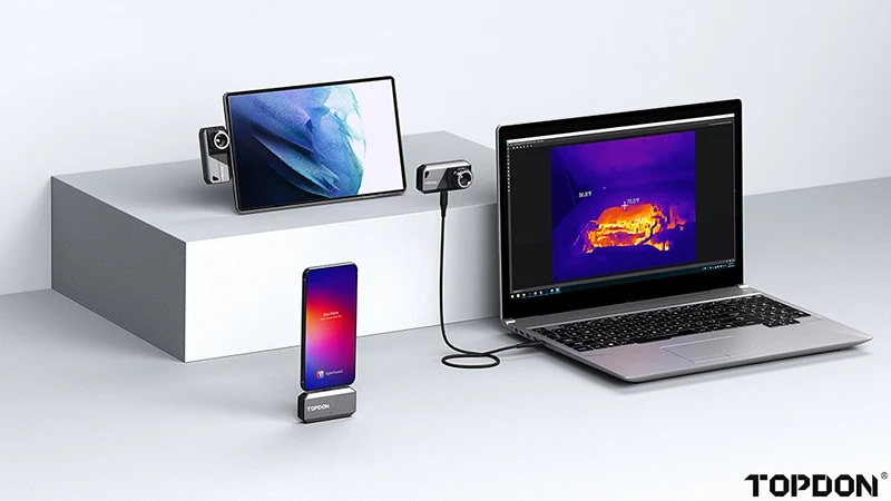 Viking TOPDON termokamera TS001, konektor USB-C aprašymas - Prekės nuotrauka