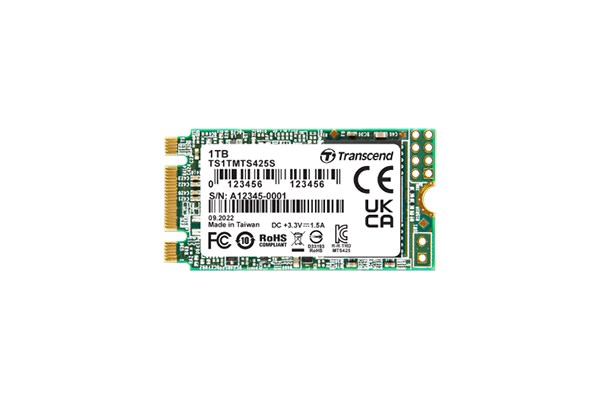 TRANSCEND SSD 425S 500GB, M.2 2242 SSD, SATA3 B+M Key, TLC aprašymas - Prekės nuotrauka