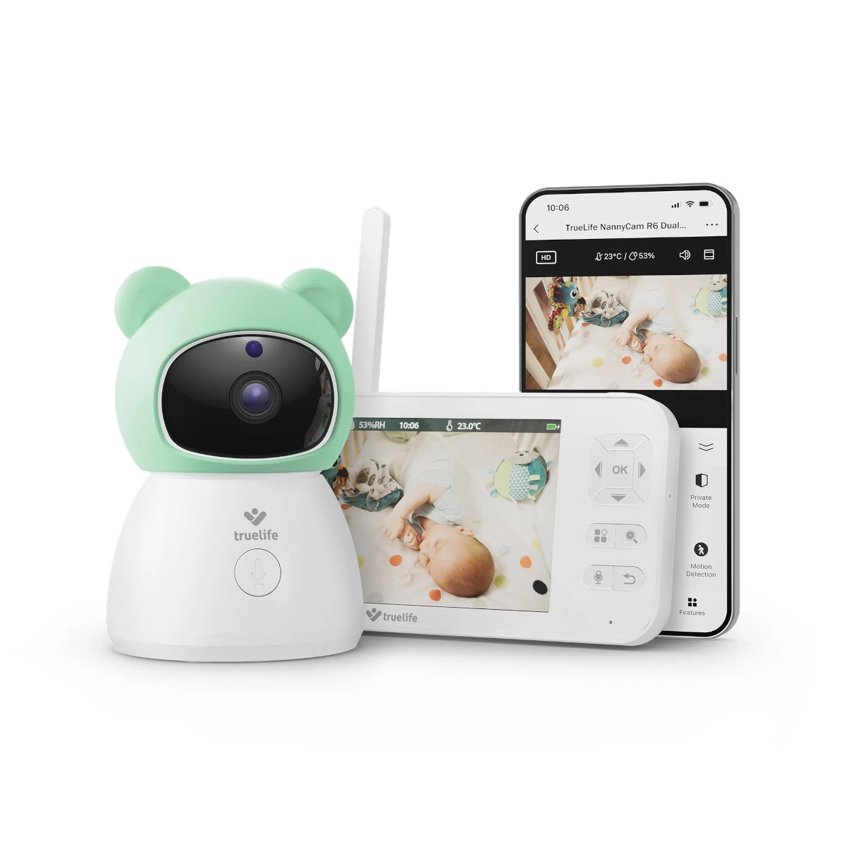 „TrueLife NannyCam R6 Dual Smart“ – skaitmeninis vaizdo kūdikių stebėjimo įrenginys aprašymas - Prekės nuotrauka