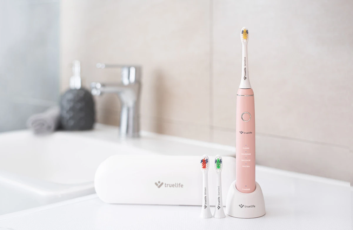 Dantų šepetėlis TrueLife SonicBrush Compact rožinė aprašymas - Prekės nuotrauka